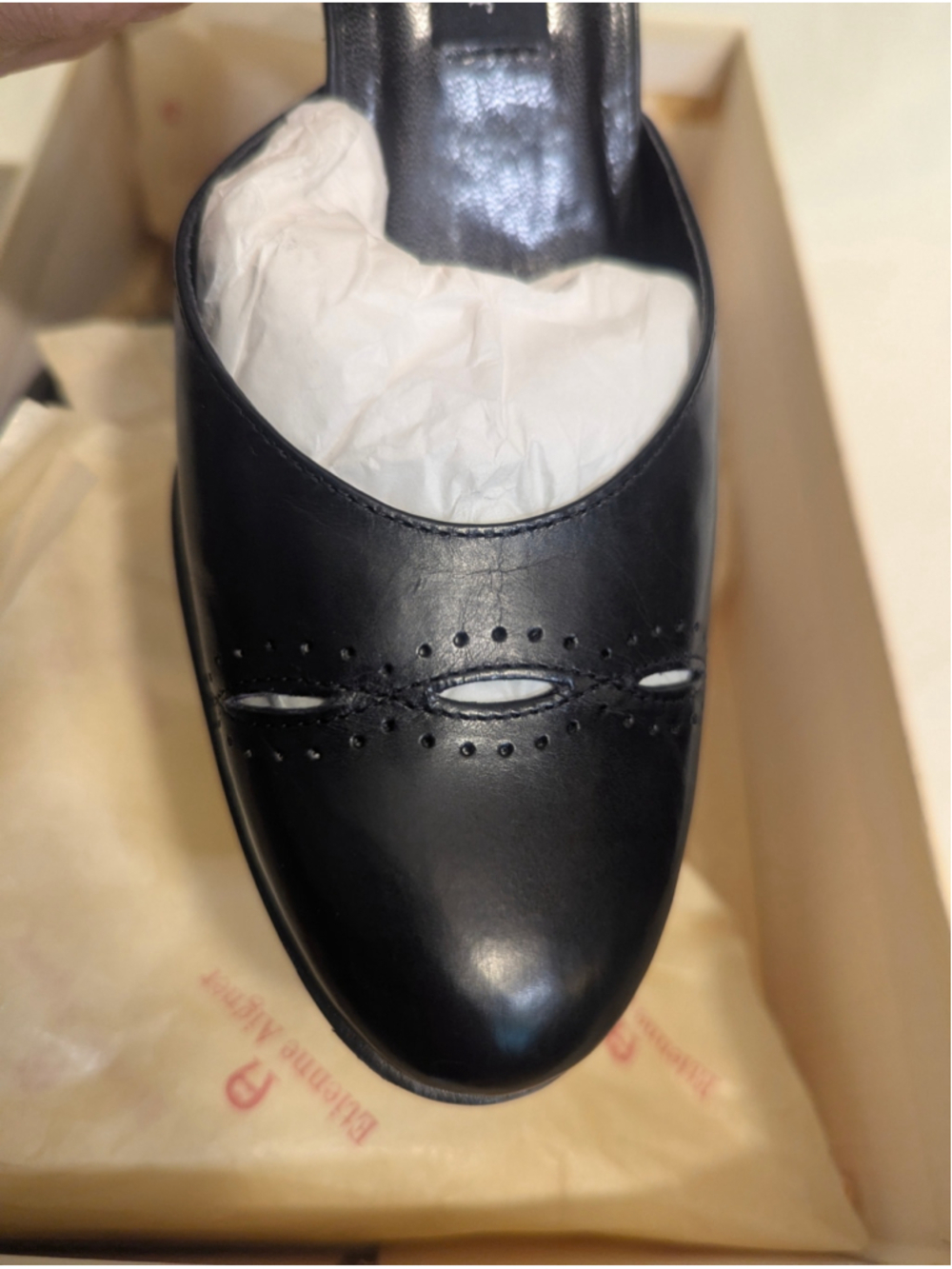 Etienne Aigner Ranier Ankle Strap Block Heels Size 7 Black Leather - Picture 12 of 12